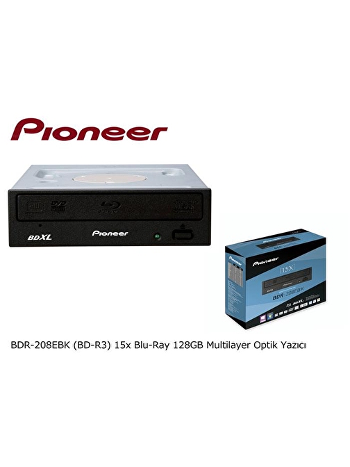 Pioneer BDR-208EBK Taşınabilir 15x Blu-Ray Sata CD/DVD Rom