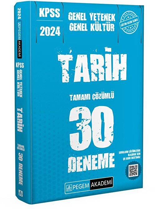 Pegem Yayınları 2024 KPSS Genel Kültür Genel Yetenek Tarih 30 Deneme Pegem Yayınları