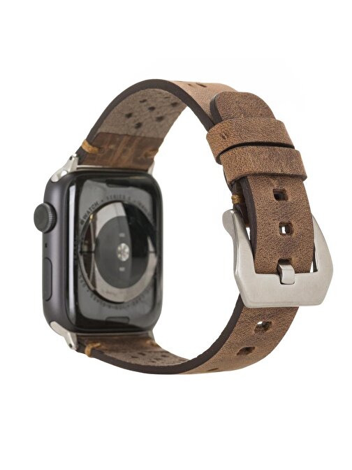 Apple Watch Uyumlu Deri Kordon Vigo 42 - 44 - 45mm G2 Kahve
