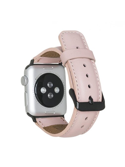 Apple Watch Uyumlu Deri Kordon 42 - 44 - 45mm NU2 - SM3 Siyah