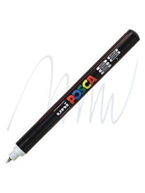 Uni Posca 1-10 mm Fırça Uçlu Su Bazlı Poster Markörü Beyaz White PCF-357