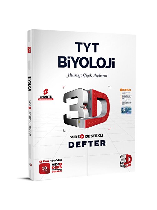 3D Yayınları 3D TYT Biyoloji Defter Video Destekli