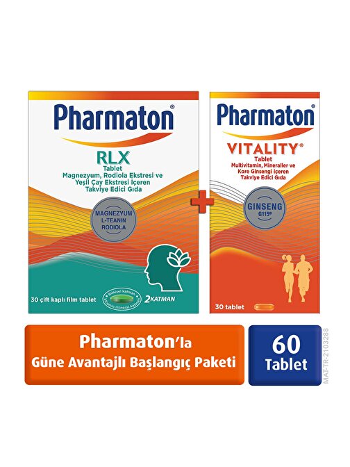 Vitality 30 Tablet & Pharmaton RLX, Enerji ve Rahatlama Paketi