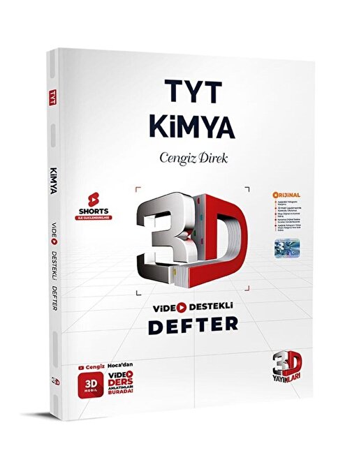 3D Yayınları 3D TYT Kimya Defter Video Destekli