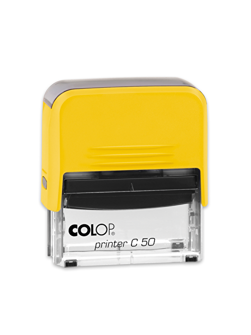 Sırdaş Colop Printer C50 Sarı Kasa Standart Plastik Kaşe 30 X 69 Mm Siyah