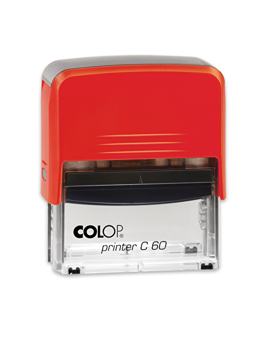 Sırdaş Colop Printer C60 Kırmızı Kasa Standart Plastik Kaşe 37 X 76 Mm Siyah