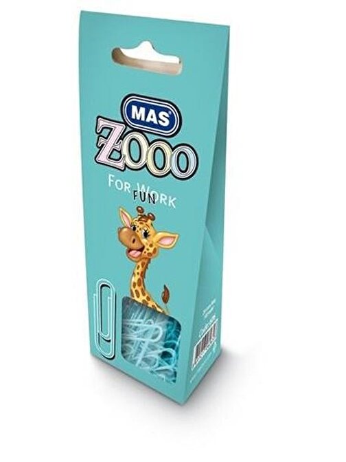 Mas Zooo - Karton Pakette Plastik Kaplı Ataş - No:3 - Turkuaz