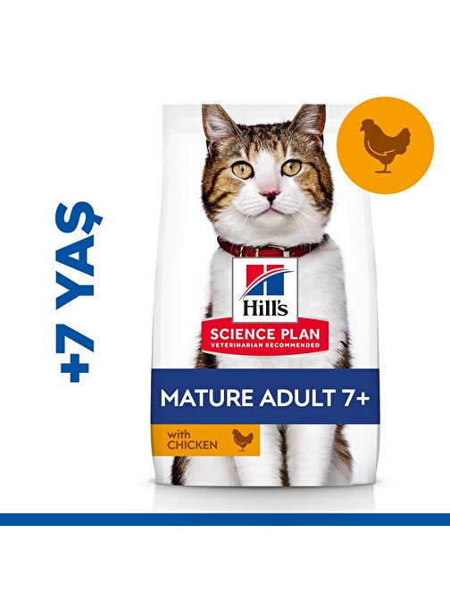 Hills Mature Adult 7+ Tavuklu Yaşlı Kedi Maması 3 Kg