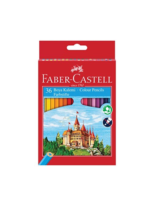 Faber-Castell Karton Kutu Tam Boy Kuru Boya 36 Renk - YENİ