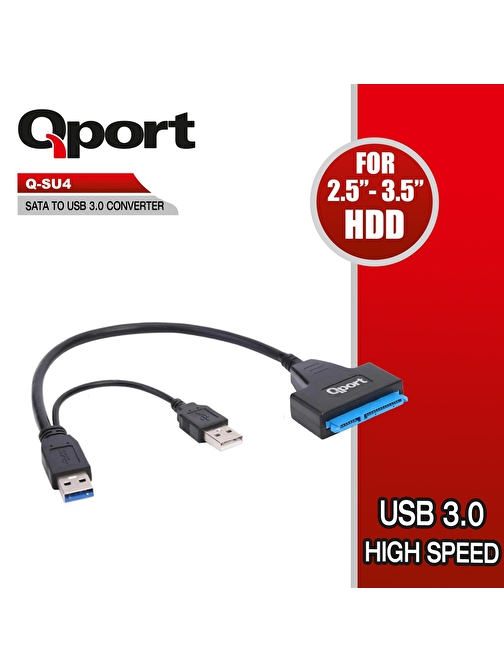 Qport Q-Su4 16 Cm Usb-2.5'' 3.5'' Sata Disk Dönüştürücü