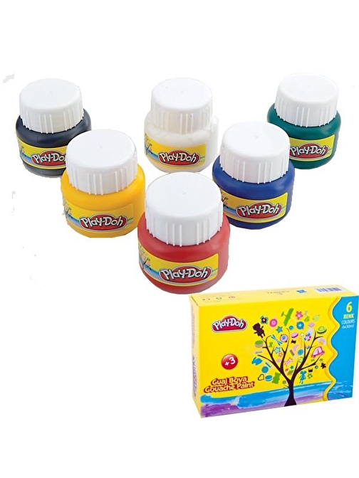 Play-Doh PLAY-GU001 Şişe Guaj Boya ‎Çok Renkli 6x30 ml