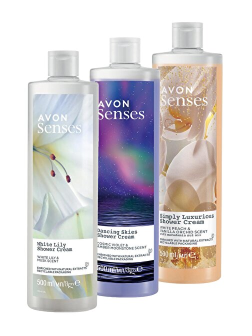 Avon Senses Simply Luxurious, Dancing Skies ve White Lily Duş Jeli Paketi