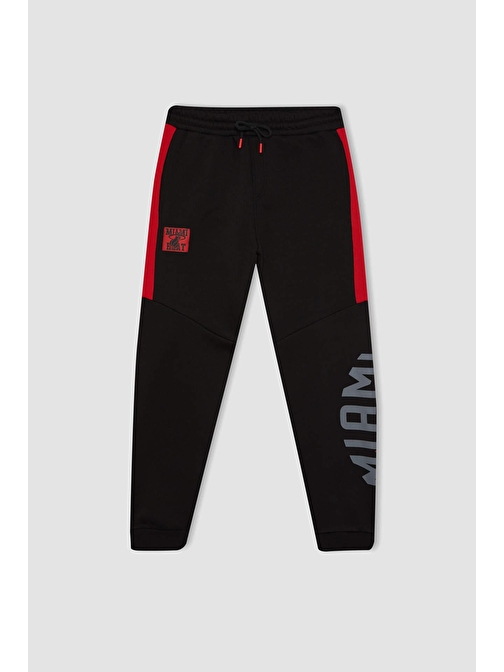 Defacto DeFactoFit NBA Miami Heat Slim Fit Jogger A4122AX23AU S Siyah