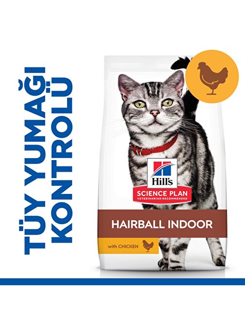 Hills Hairball İndoor Tavuklu Kedi Maması 1,5 Kg