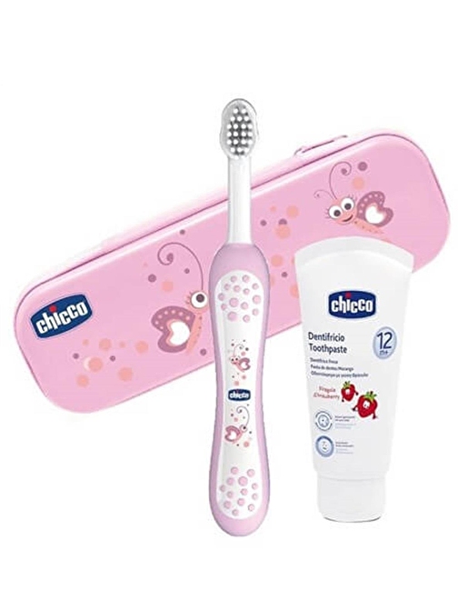 Chicco Manuel Silikon Bebek Diş Fırçası Pembe 0 - 12 Ay Yaş