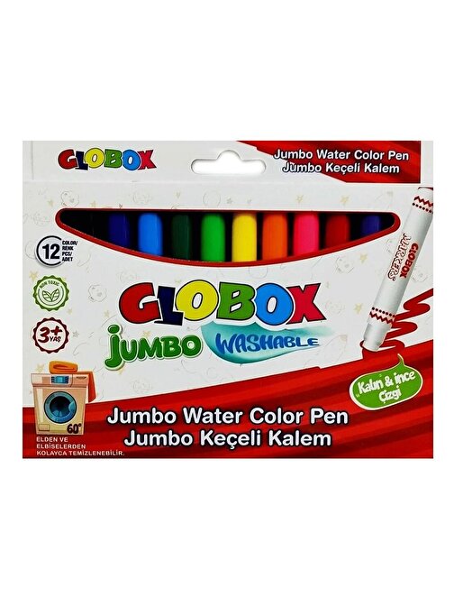 Globox Keçeli Kalem Jumbo Yıkanabilir 12 Li 3379