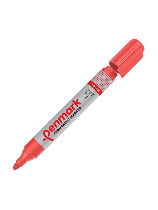 Penmark Hs-405 Yuvarlak Uçlu Markör Permanent Kalem Kırmızı
