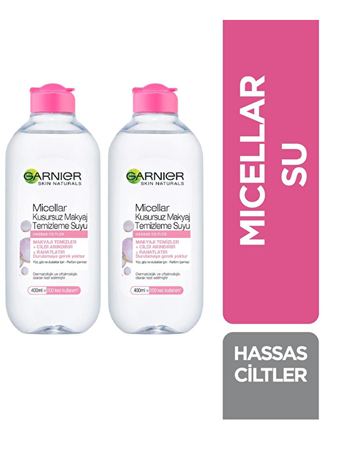 Garnier Micellar Kusursuz Makyaj Temizleme Suyu 400Ml 2 Adet