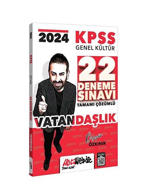 Hocawebde Yayınları 2024 Kpss Genel Kültür Vatandaşlık Tamamı Çözümlü 22 Deneme Sınavı