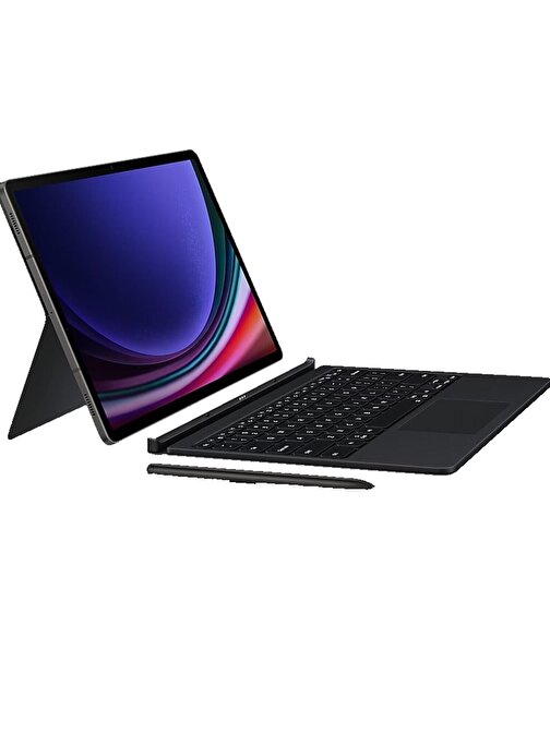 Samsung Mousepadli Kapaklı Samsung Galaxy TAB S8+ SM X800 Uyumlu 11 inç Klavyeli Tablet Kılıfı Siyah