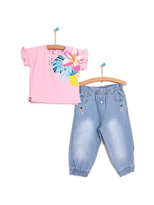 Tuctuc Kız Bebek Tişört Pantolon Pembe 3 - 4 Yaş