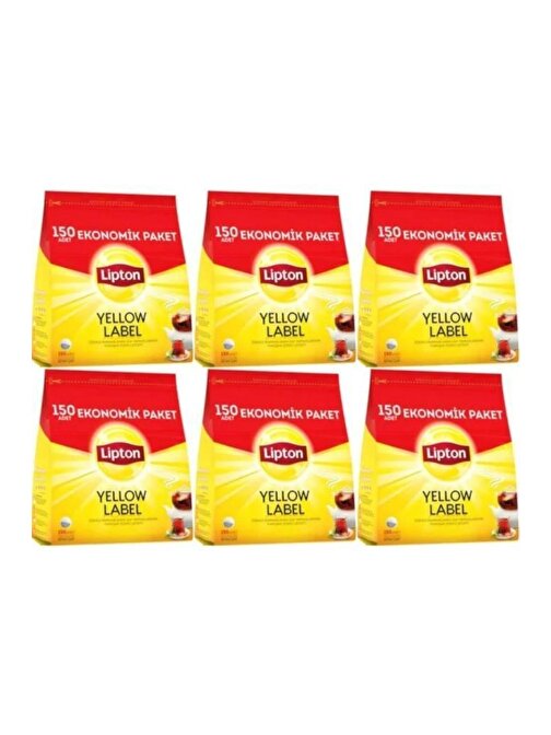 Lipton Yellow Label Demlik Siyah Poşet Çay 150 Adetli 6 Paket