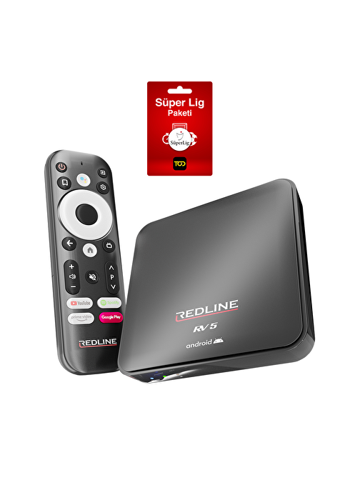 Redline RV 5 Android TV Box - 3 Aylık TOD Süper Lig Paketi
