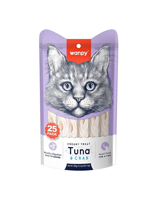 Wanpy Ton Balıklı&Yengeçli 25*14 gr Krema Kedi Ödülü RAC-055