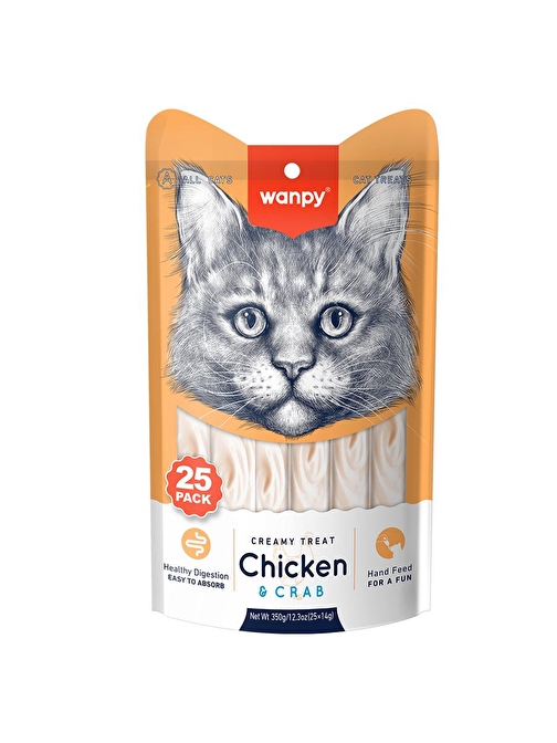 Wanpy Tavuklu&Yengeçli 25*14 gr Krema Kedi Ödülü RAC-056