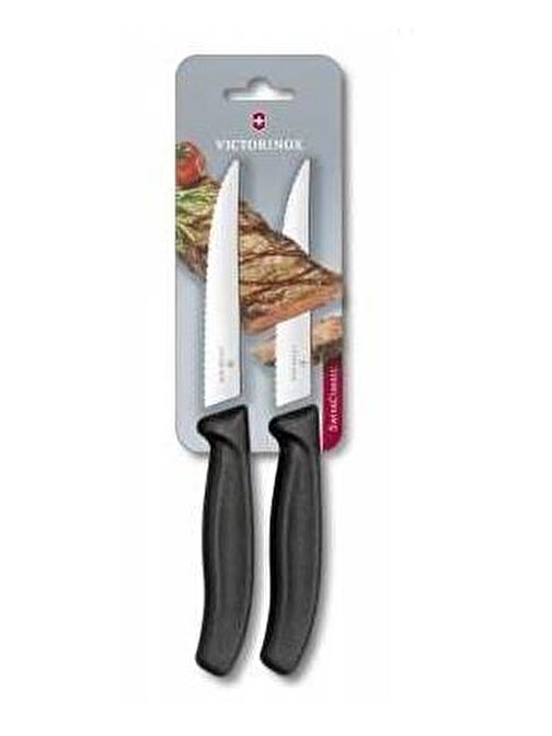 Victorinox Gourmet Steak Biftek Bıçağı 12 cm 2'li Testere Ağızlı Siyah