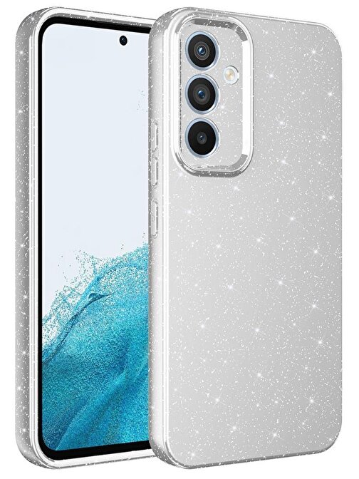 Musal Galaxy A34 Kılıf Kamera Korumalı Simli Parıltılı Lüks Silikon