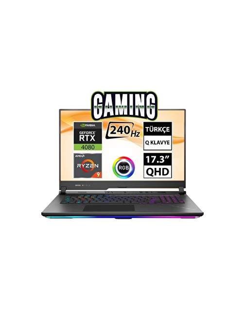 Asus ROG Strix SCAR 17 G733PZ-LL062A2 NVIDIA GeForce RTX 4080 AMD Ryzen 9-7945HX 32 GB RAM 512 GB + 1 TB SSD 17.3 inç HD Freedos Dizüstü Bilgisayar