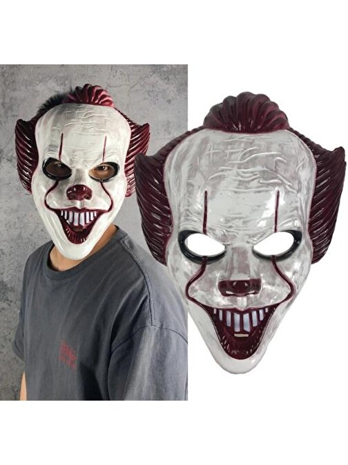 Plastik Joker Maskesi Killer Palyaço Maskesi 3877