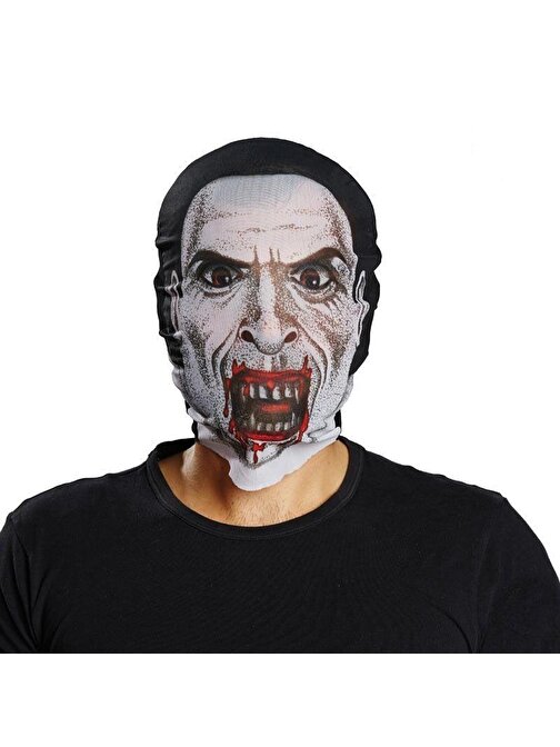 KafAya Tam Geçmeli Bez Vampir Maskesi - Streç Korku Maskesi - 3D Baskılı Maske Model 2 3877