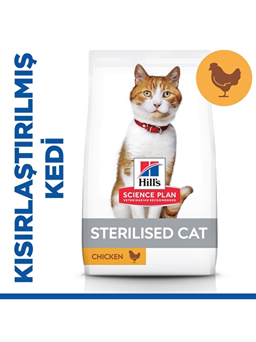 Hills Science Plan Kısırlaştırılmış Tavuk Etli Yetişkin Kedi Maması 10 Kg