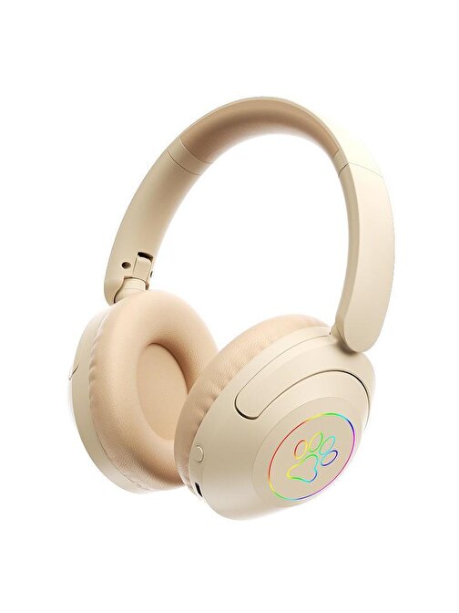 Concord B36 Kablosuz Silikonlu Kulak Üstü Bluetooth Kulaklık Bej