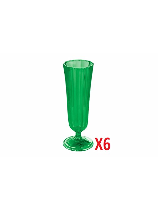 Porland Yeşil Flüt Şampanya Bardağı 130Cc 6'Lı 04Fıa001715