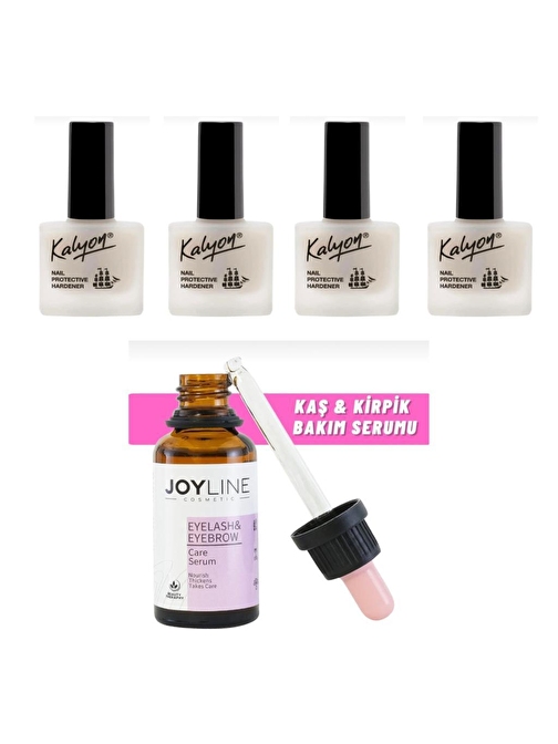 Kalyon Tırnak Sertleştirici 11 Ml 4 Adet+joy line Kaş Kirpik Onarıcı,uzatıcı,besleyici Ve Güçlendirici Bakım Serumu 30ml