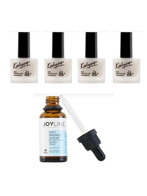 Kalyon Tırnak Sertleştirici 11 Ml 4 Adet+joy line Anında Botoks Etkili,kolajen Artırıcı,celumer Deniz Özü Ve Jambu Özlü Kırışıklık Karşıtı Serum