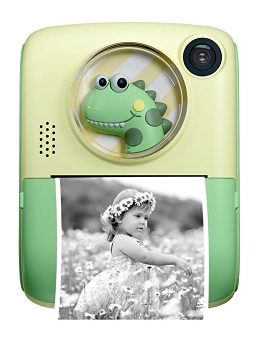 Pazariz Anlık Termal Yazıcılı Dijital Çocuk Kamerası 2.0 İnç HD Instant Photo 8 MP 10xPrinter Camera Yeşil