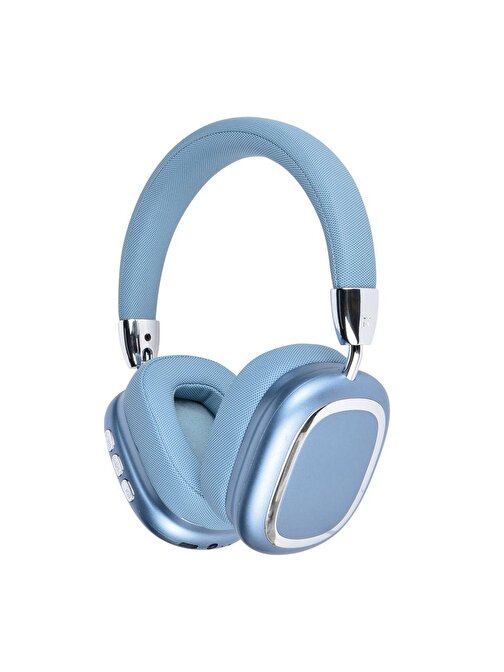 Concord B35 Kablosuz Silikonlu Kulak Üstü Bluetooth Kulaklık Mavi