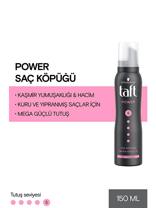 Taft Power Saç Köpüğü 3 Numara Kaşmir Yumuşaklığı 150 Ml