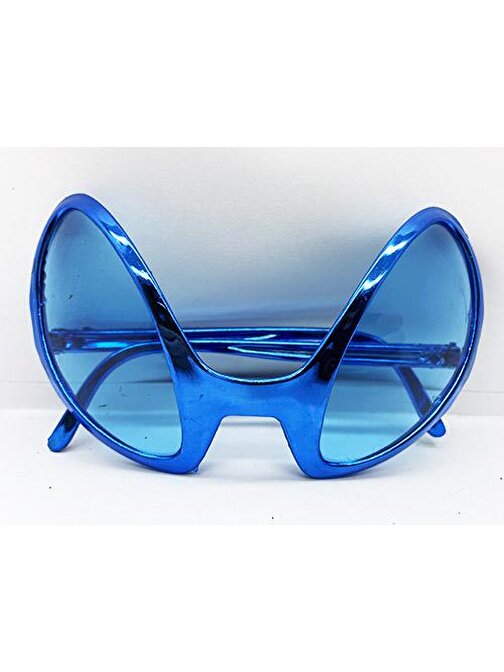 Retro Gözlük - 80'li 90 lı Yıllar Parti Gözlüğü Mavi Renk 8 x 13 cm 3877