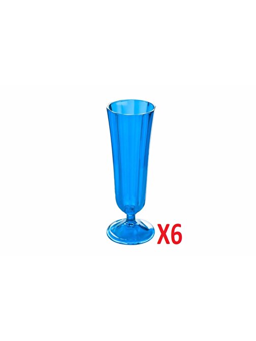 Porland  Mavi Flüt Şampanya Bardağı 130cc 6'lı 04FIA001750