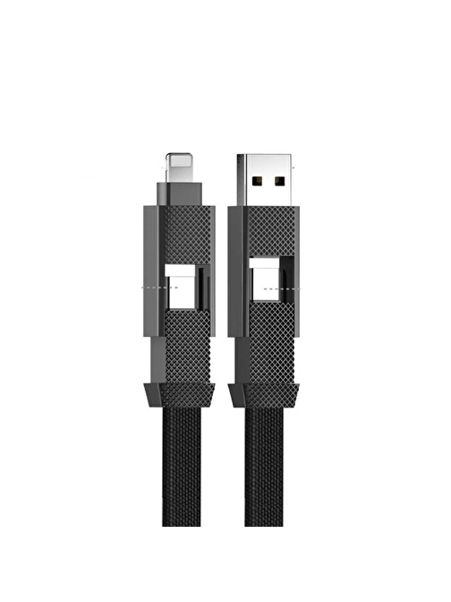 Cosmostech 4 İn 1 Pd İphone Usb Şarj Data Kablosu 100W 3A Hızlı Şarj, 480Mb/S, Type C,Xiaomi, Samsung Huawei Uyumlu