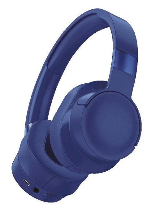 Concord C-928 Kablosuz Silikonlu Kulak Üstü Bluetooth Kulaklık Mavi