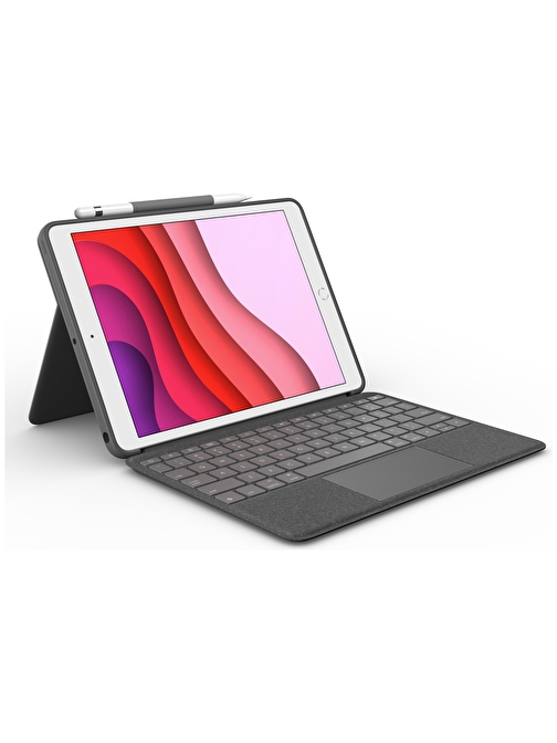 Logitech 920-009995 iPad 7. ve 8. Nesil Uyumlu 10.2 inç Klavyeli Tablet Kılıfı Siyah