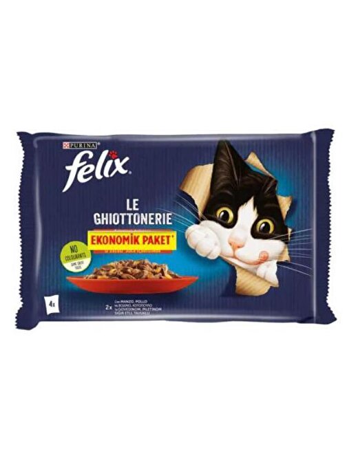 Felix Sığır Etli Kedi Konservesi Multipack 3Lü Paket 85 gr X 12