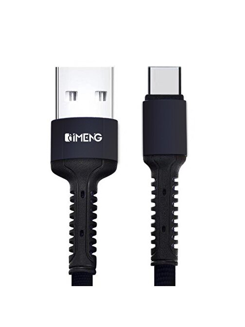Imeng Samsung Galaxy S23 Örgülü 3A USB-A to Type-C Hızlı Şarj Data Kablosu Siyah
