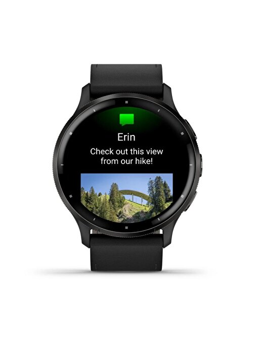 Garmin Venu 3 Android - iOS Uyumlu Siyah Deri Kayışlı Akıllı Saat Siyah